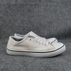 Casual Shoes Womens 8 Sneakers Lace Up White Trainer Lightweight Canvas Classic